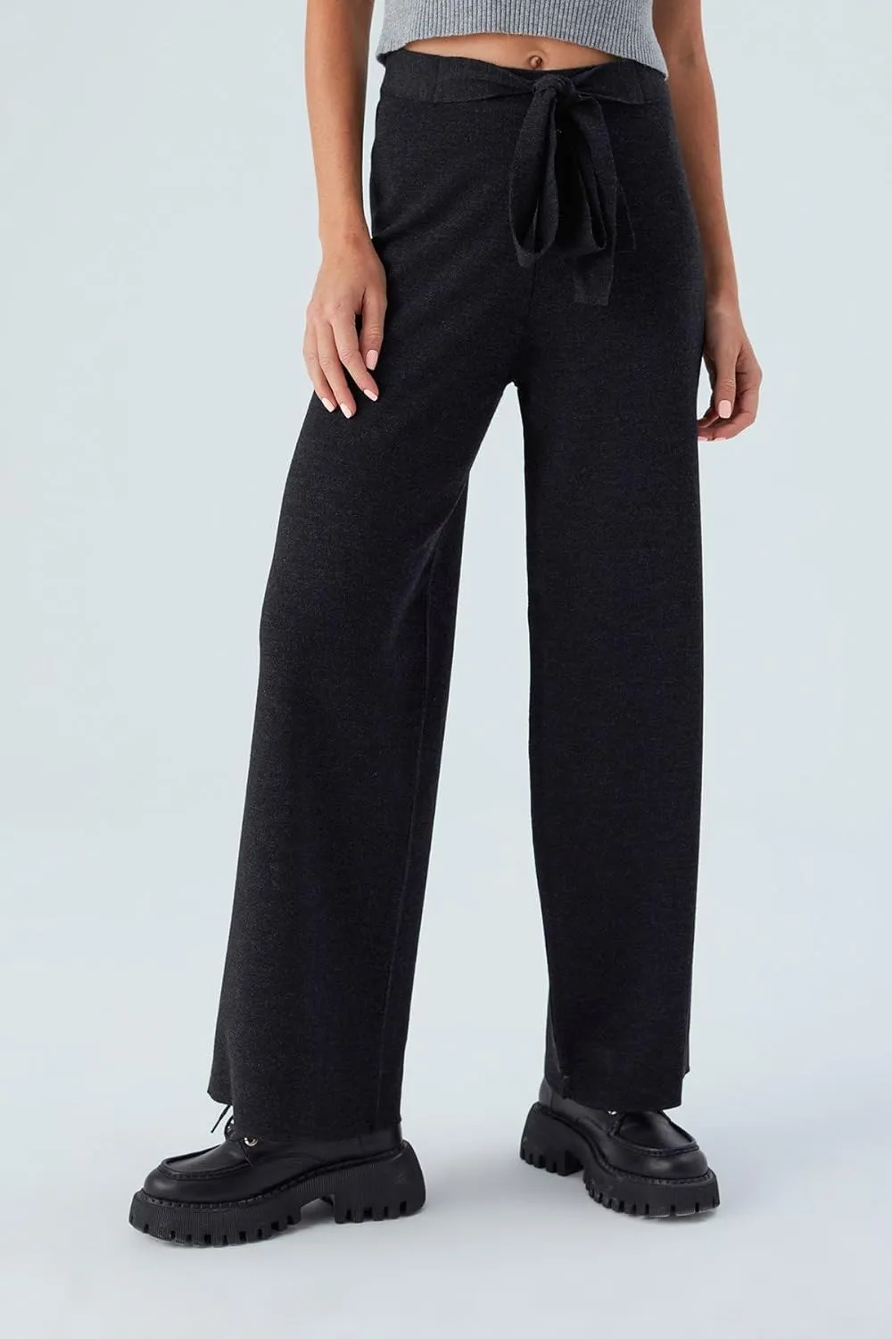 Tube Leg High Waist Women's Knitwear Trousers