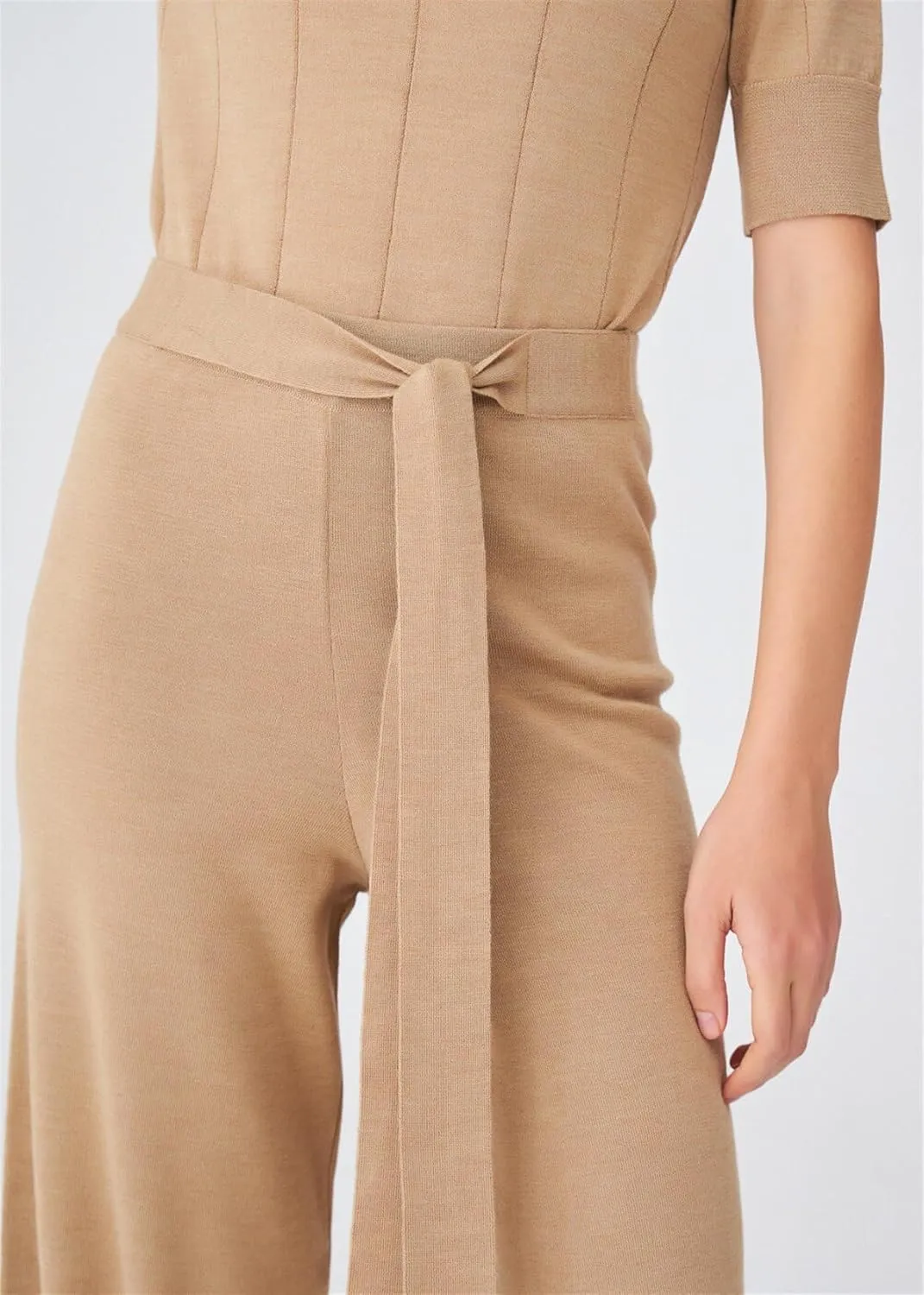 Tube Leg High Waist Women's Knitwear Trousers