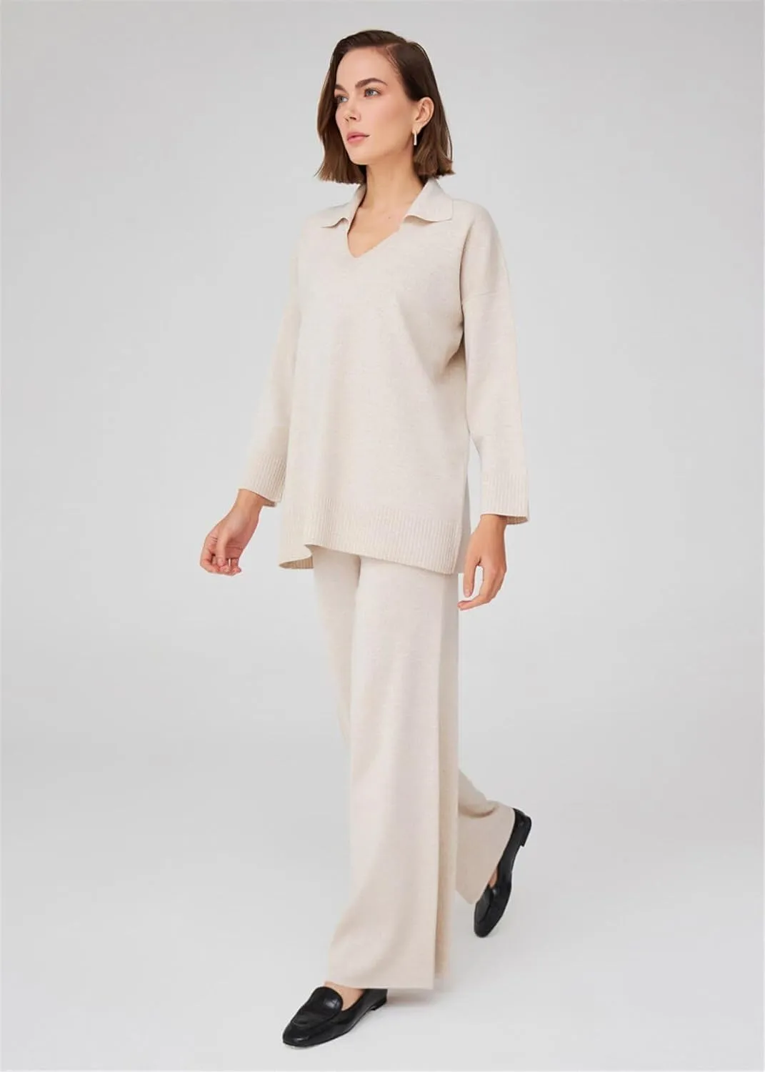 Tube Leg High Waist Women's Knitwear Trousers