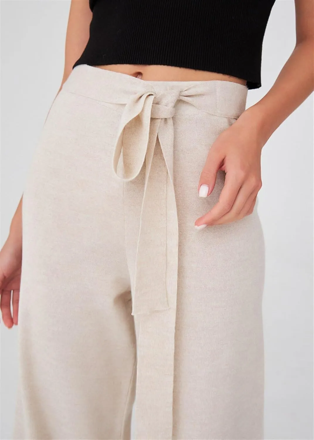 Tube Leg High Waist Women's Knitwear Trousers
