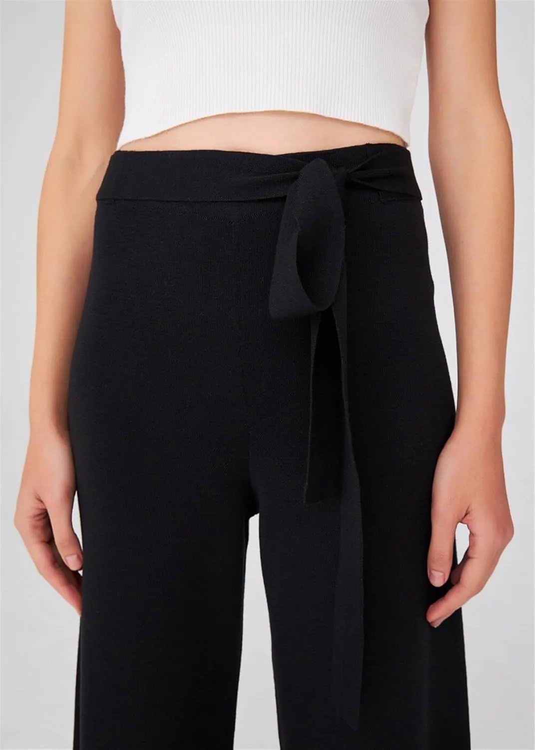 Tube Leg High Waist Women's Knitwear Trousers