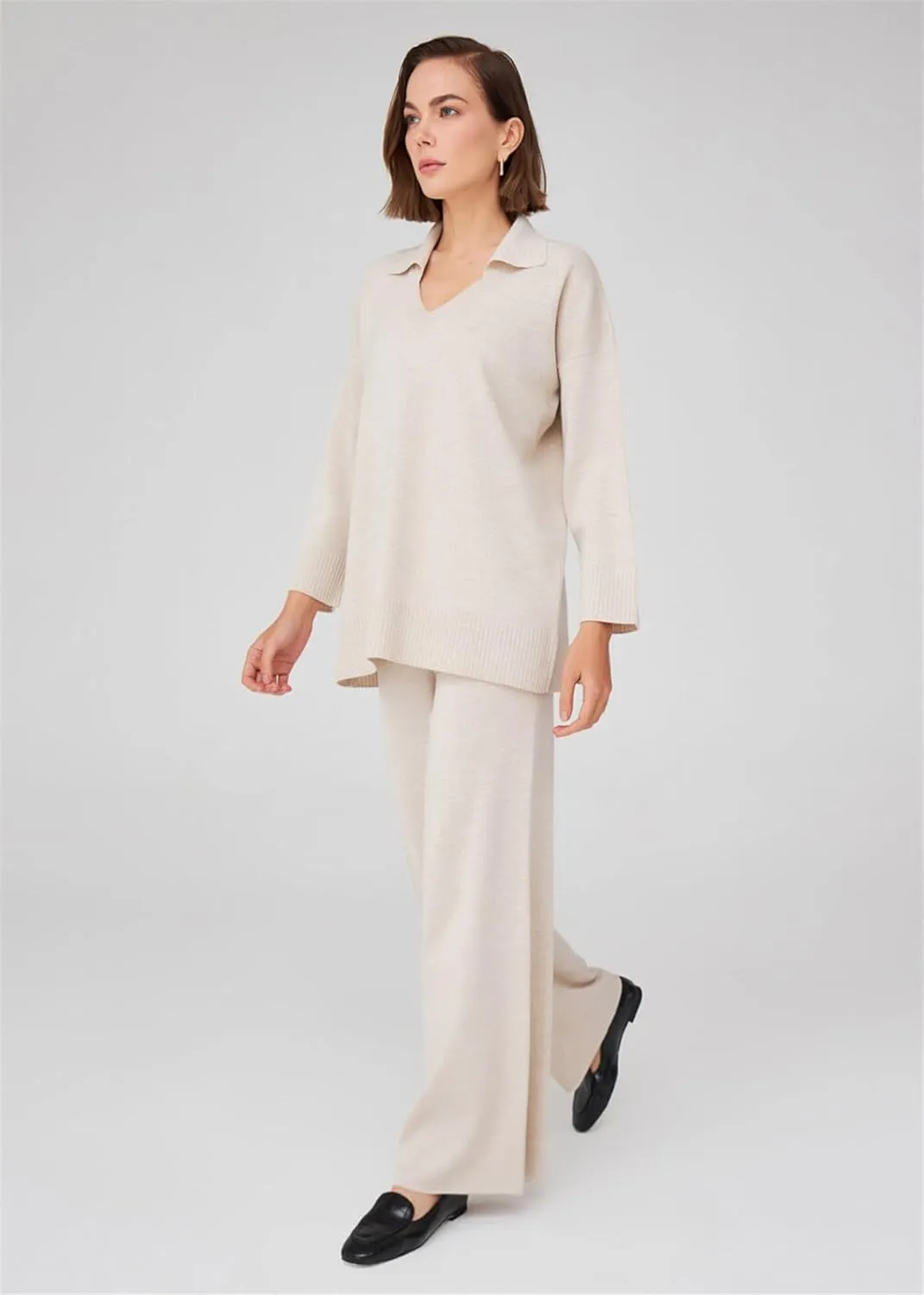 Tube Leg High Waist Women's Knitwear Trousers