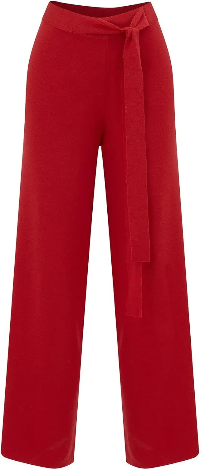 Tube Leg High Waist Women's Knitwear Trousers