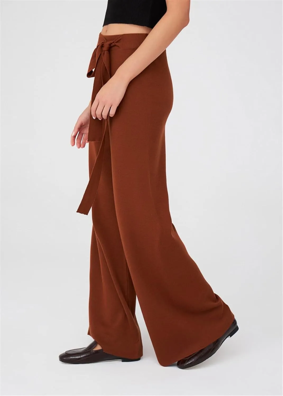 Tube Leg High Waist Women's Knitwear Trousers