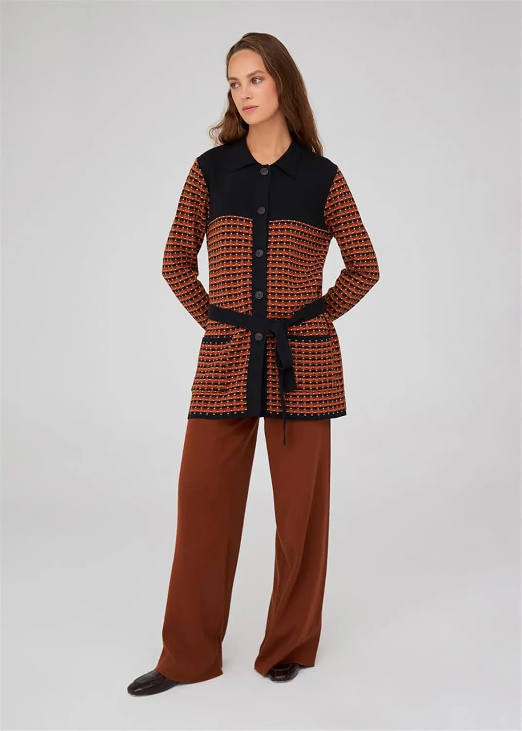Tube Leg High Waist Women's Knitwear Trousers