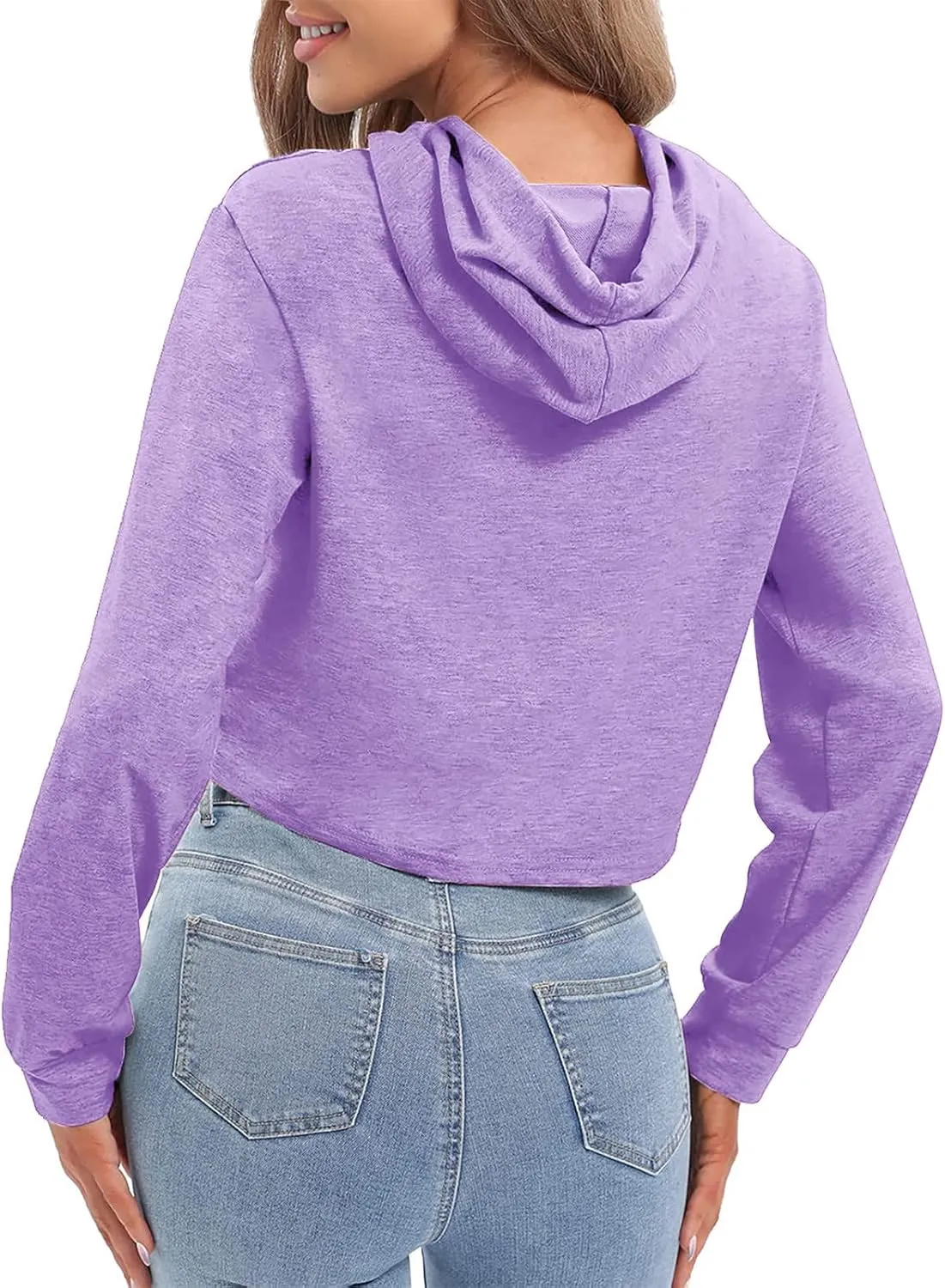 tuduoms Women Casual Cropped Zip Up Hoodie Cute Crop Top Y2K Teen Girls Trendy Lightweight Crop Jacket Long Sleeve Sweatshirt