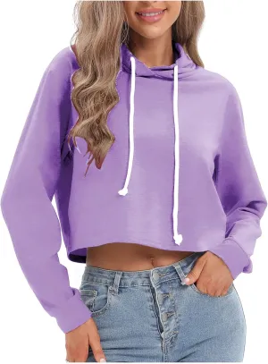 tuduoms Women Casual Cropped Zip Up Hoodie Cute Crop Top Y2K Teen Girls Trendy Lightweight Crop Jacket Long Sleeve Sweatshirt