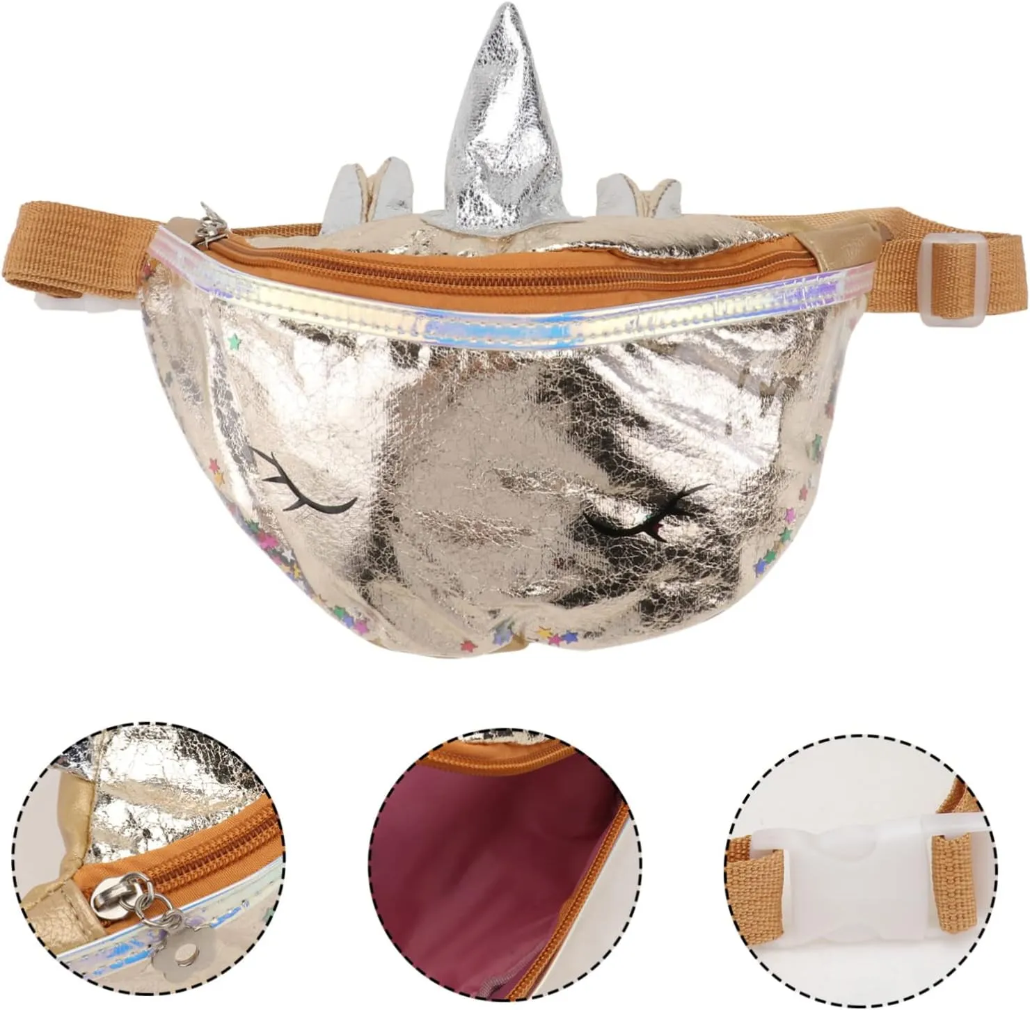 Unicorn Sequins Waist Pouch Fashionable Outdoor Waist Bag Sequin Chest Pack for Women Girls Waist Bag Fashion Waist Pack for Shopping Travel Hiking