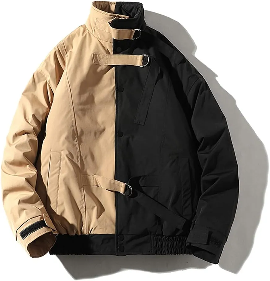 USDBE Winter Warm Cotton-Padded Coats Men Patchwork Thicken Jackets Outerwear