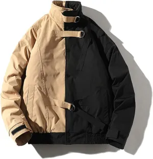 USDBE Winter Warm Cotton-Padded Coats Men Patchwork Thicken Jackets Outerwear