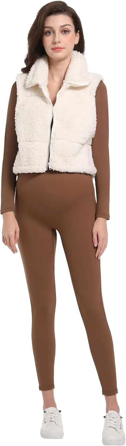 V VOCNI Maternity Jumpsuit Women's Square Neck Long Sleeve Bodycon T Shirts Yoga Leggings Romper Pregnancy Bodysuit