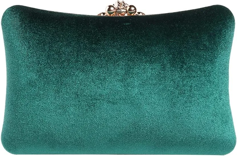 Velvet Evening Bags For Women With Flower Closure Rhinestone Crystal Embellished Clutch Purse For Party Wedding