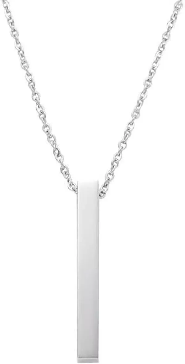 Vertical Bar Necklace Punk Geometric Necklace Twisted Necklace Cube Bar Pendant Vertical Cuboid Stick Pendant Chain Necklace For Men Women