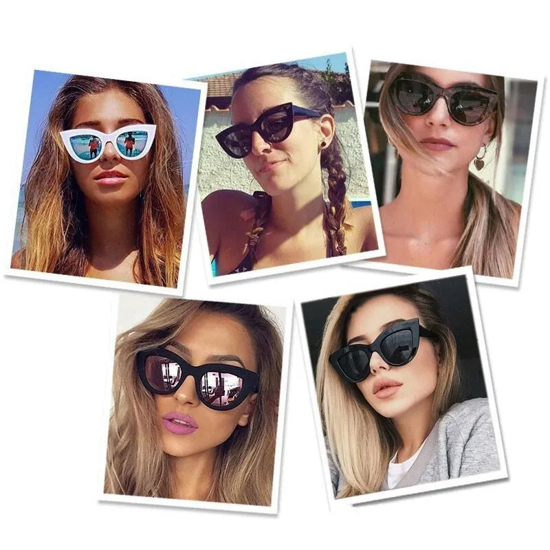 Vintage Black Cat Eye Sunglasses for Women