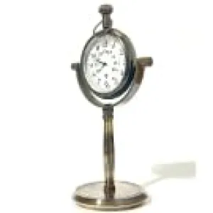 Vintage Brass Table Clock, 20 cm Height, Antique Finish