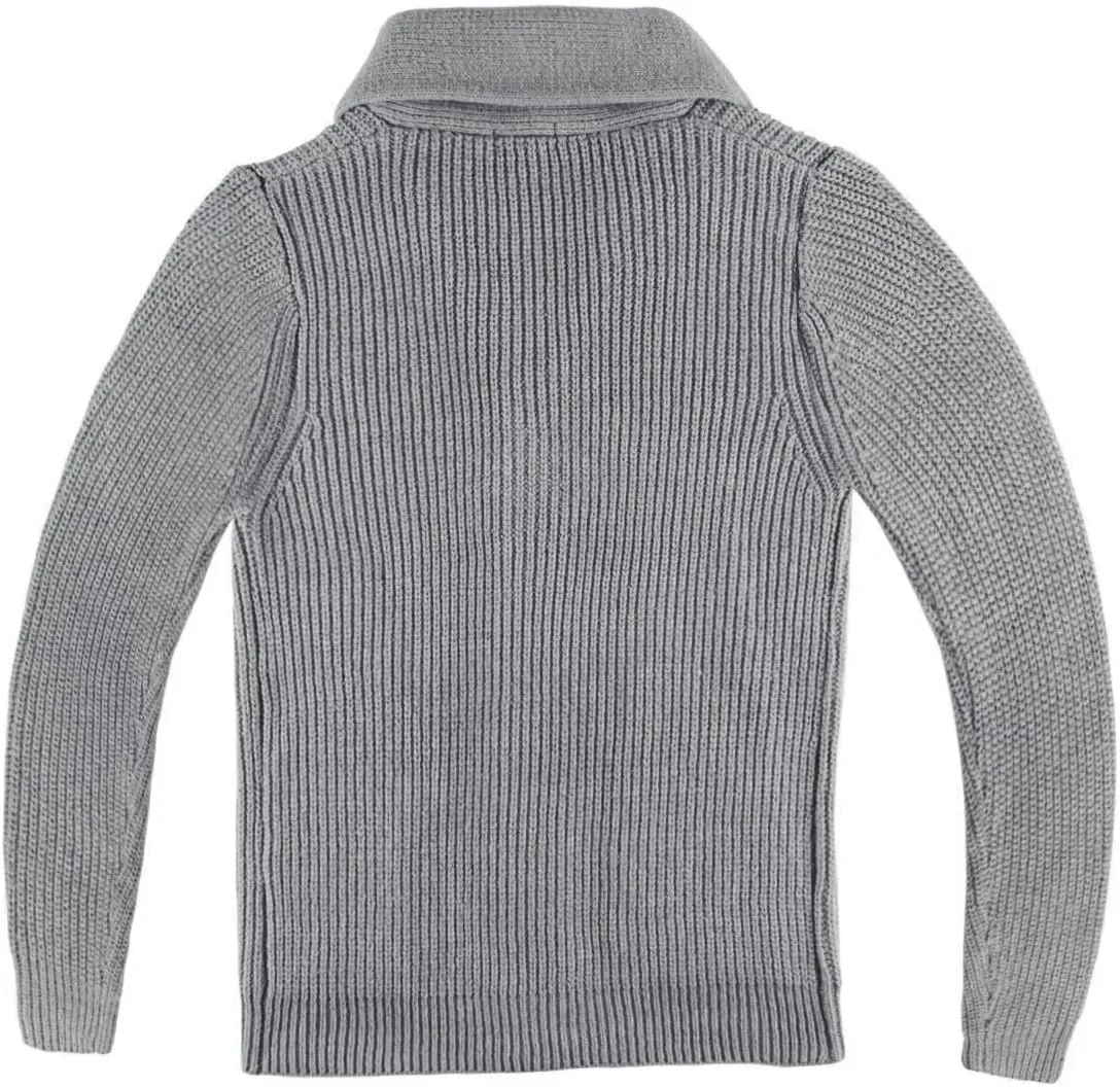 VOBOOM Men's Knitwear Button Down Shawl Collar Cardigan Sweater with Pockets