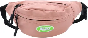 Waist Bag for Kids,Small Fanny Pack for Little Boy Girls,Fashion Buckle Bum Bag Lightweight Chest Bag for Children Outdoor Sport Running,Camping,Trip (Color : Pink(Peace))