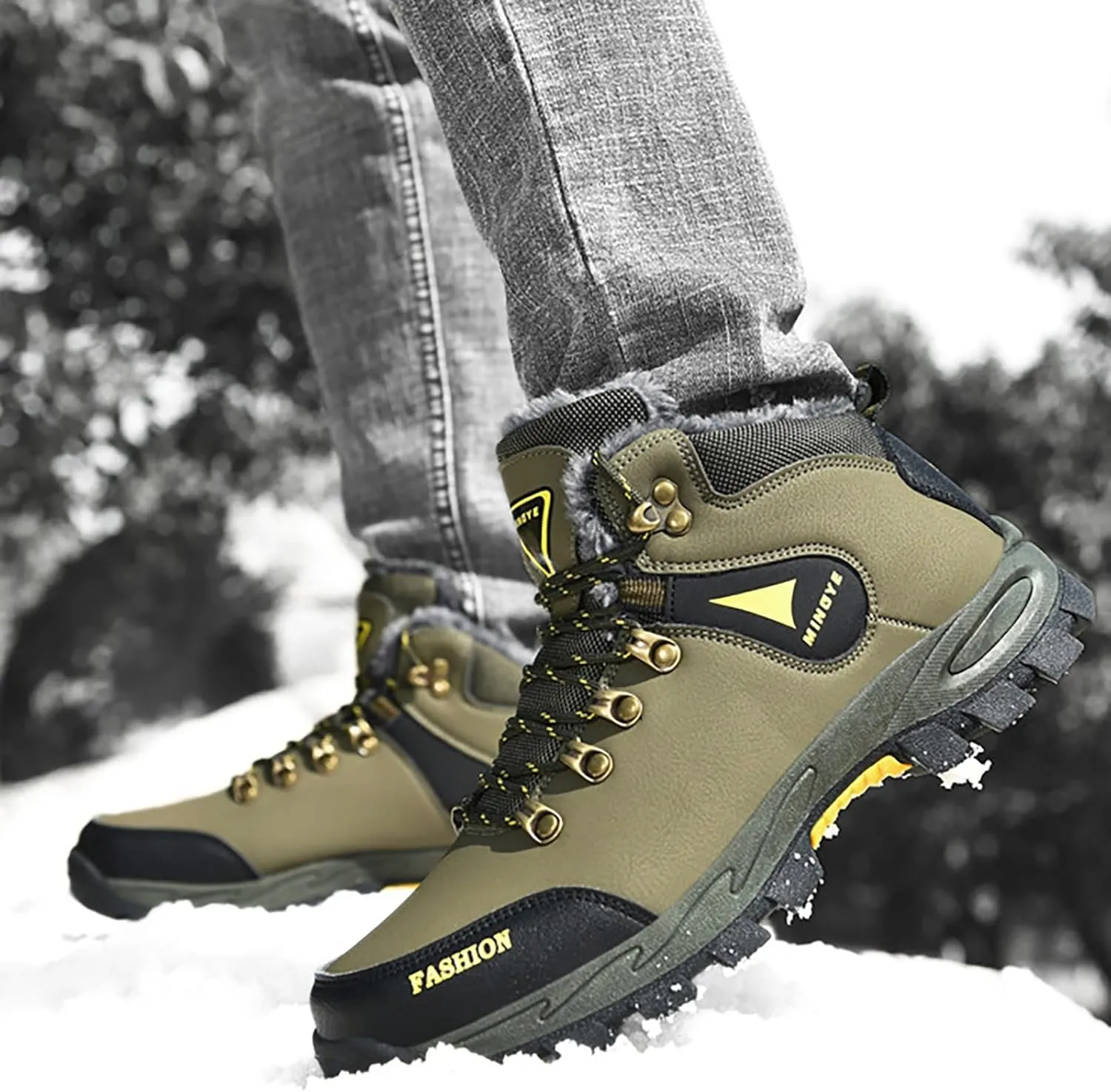 Winter Boots for Women Waterproof Wide Calf Women Winter Boots Black Womens Snow Boots Winter Waterproof Boots for Women 2024 Winter Womens Mid Tall Boots Classic