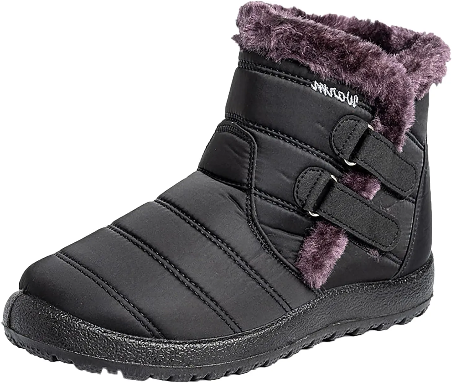 Winter Boots for Women Wide Width Non Slip Winter Boots for Women Waterproof Women Waterproof Winter Boots Tall Snow Boots for Women Botas De Invierno Para Mujer Negros De Piel