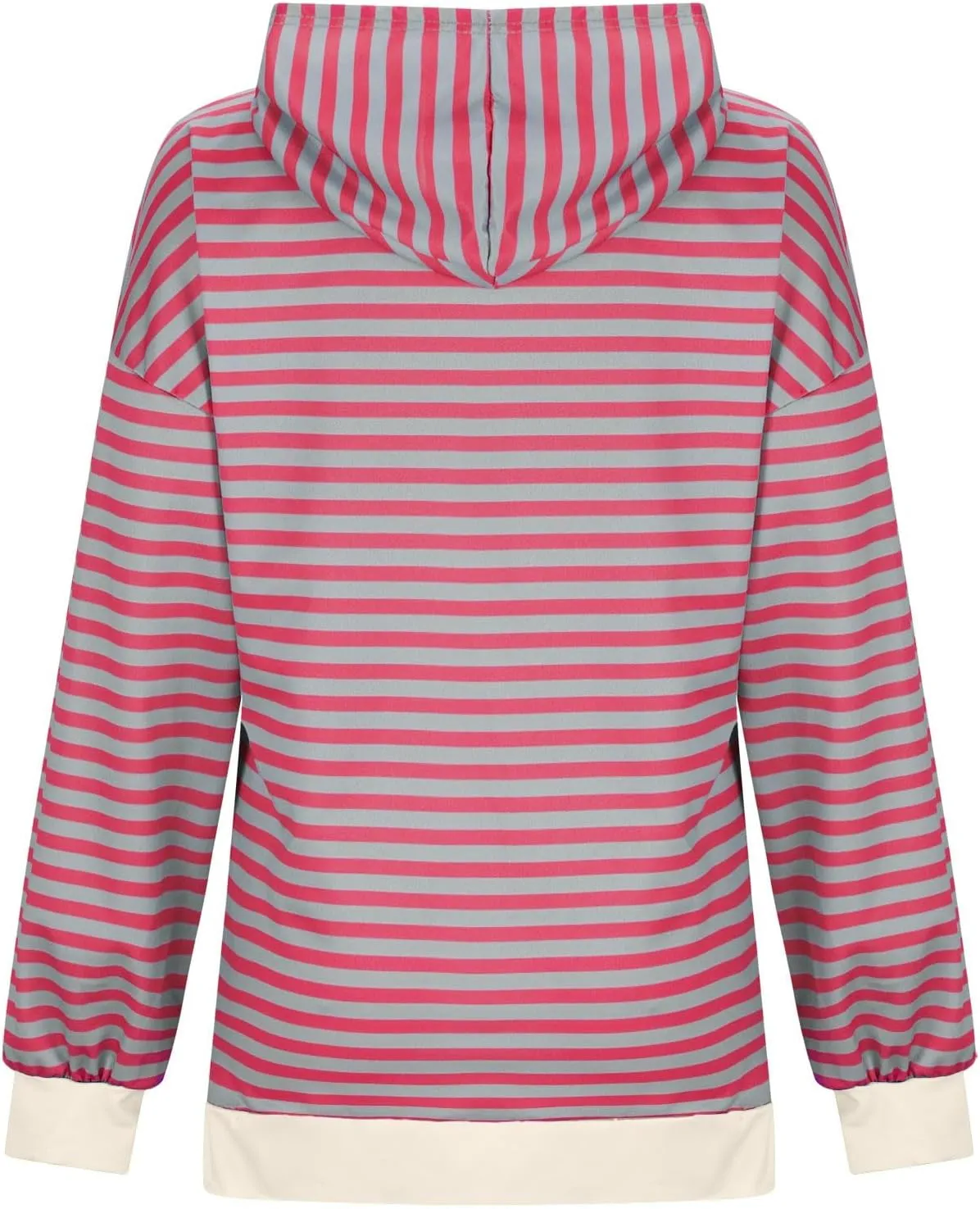 Women 2024 Striped Hoodies Sweatshirt Drawstring Cute Pullover Sweatshirts Long Sleeve Shirts Tops Trendy Fall Clothes