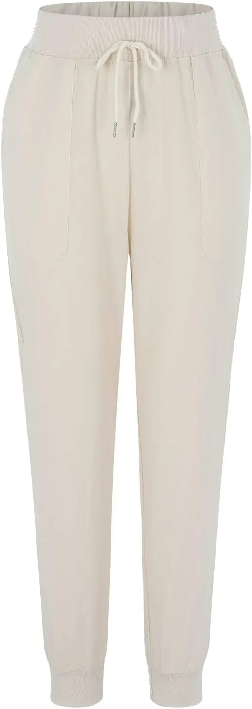 Women Cotton Linen Tapered Pants Drawstring Elastic High Waist Trousers Casual Summer Plus Size Joggers with Pockets