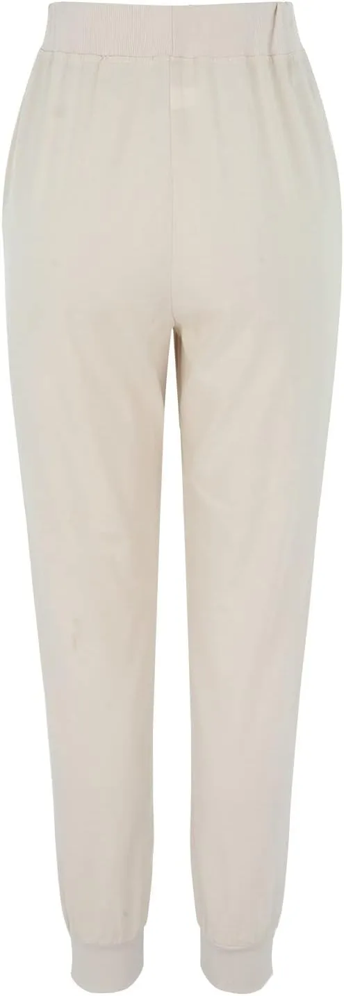 Women Cotton Linen Tapered Pants Drawstring Elastic High Waist Trousers Casual Summer Plus Size Joggers with Pockets