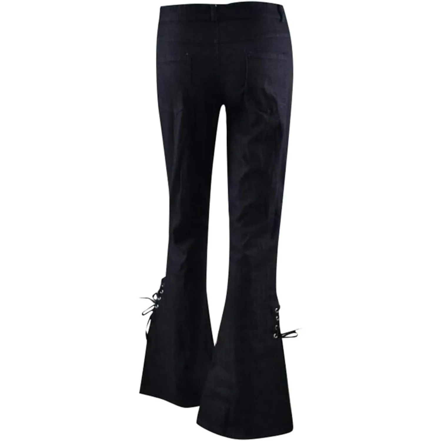 Women High Waisted Split Hem Flared Denim Pants Skinny Ripped Bell Bottom Jeans Distressed Wide Leg Jean Trouser (BlackA1,Large)