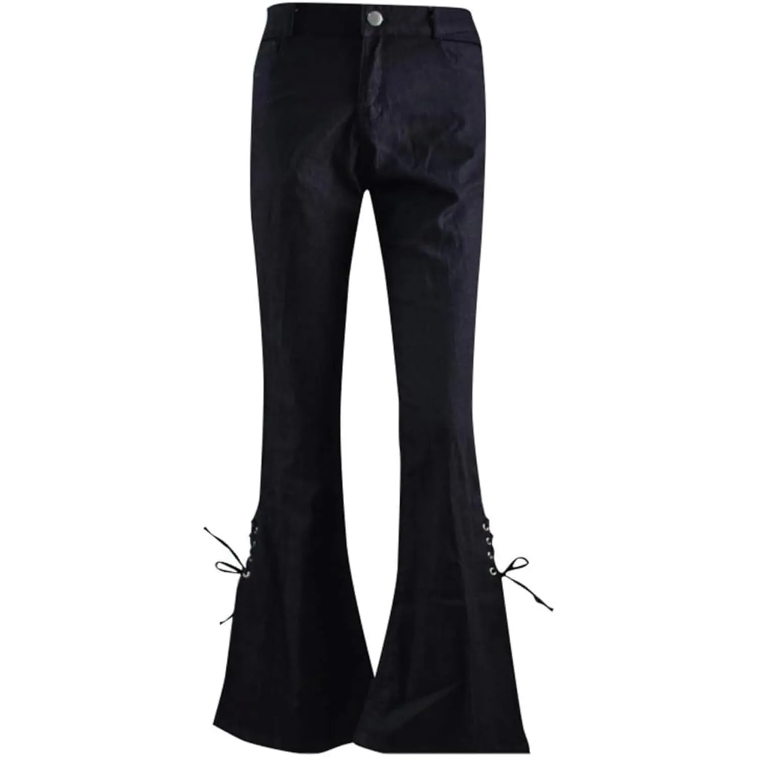 Women High Waisted Split Hem Flared Denim Pants Skinny Ripped Bell Bottom Jeans Distressed Wide Leg Jean Trouser (BlackA1,Large)