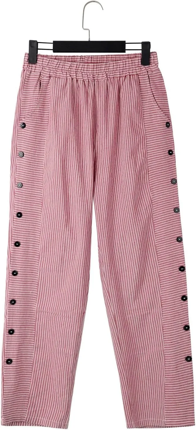 Women Linen Pants High Waist Adjustable High Waisted Dressy Trousers Linen Pants Women Summer Solid Lounge Long Trousers