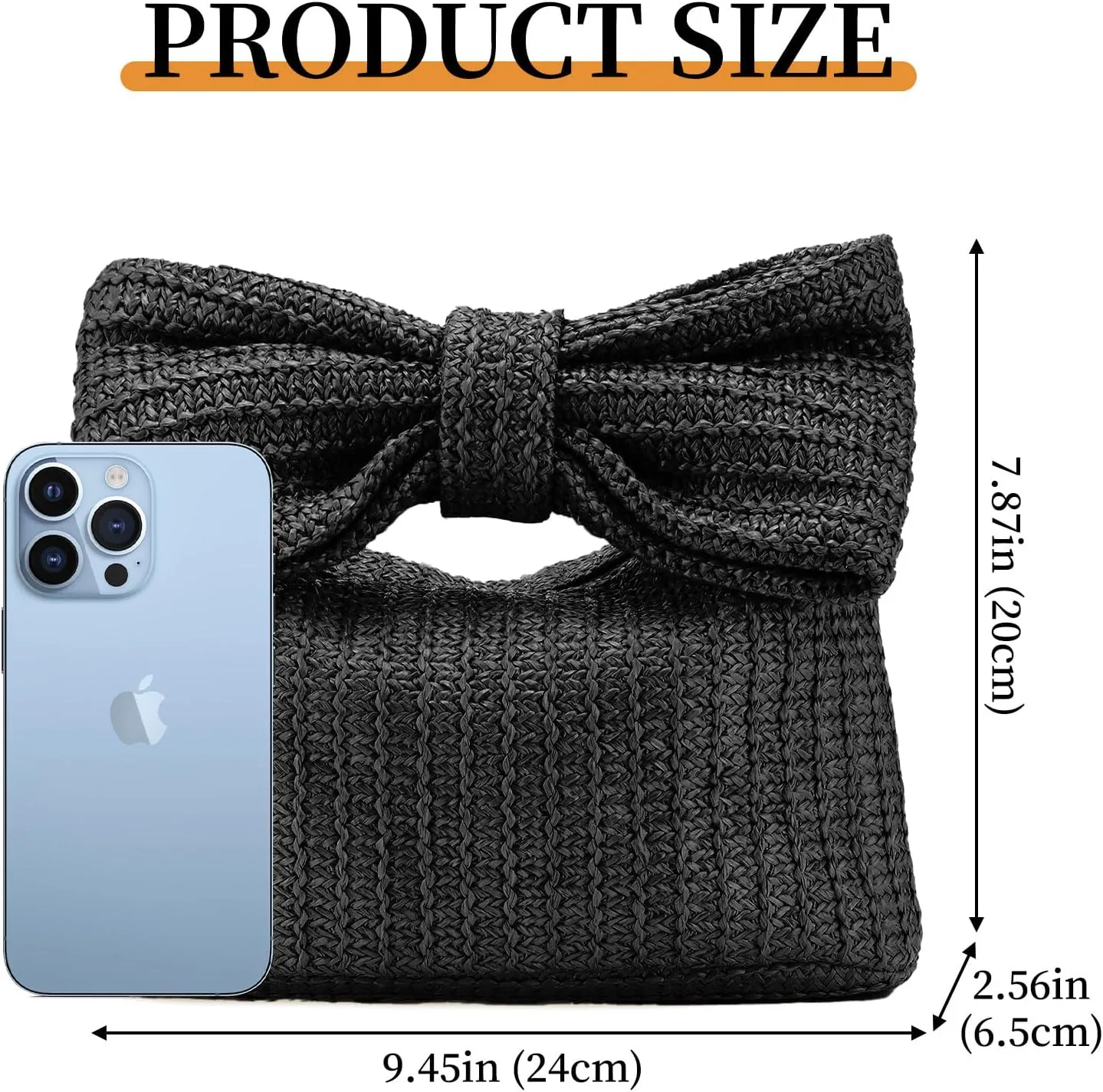 Women Straw Clutch Purses Bow Purse Summer Beach Bags Stylish Handmade Woven Handbags for Party Wedding Vacation