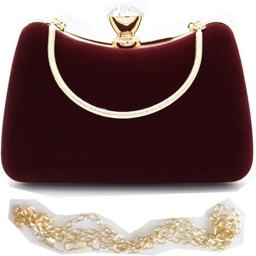 Women Velvet Evening Bag Luxury Diamond Handbag Elegant Purse Wedding Banquet Party Clutch Lady Wallet