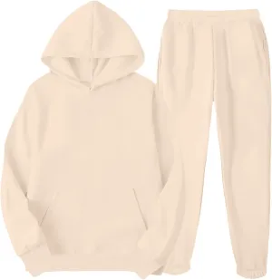 Womens 2 Piece Outfits Sweatsuits Oversized Hoodies Sweatshirt Jogger Sweatpant Tracksuit Sweat Lounge Matching Set