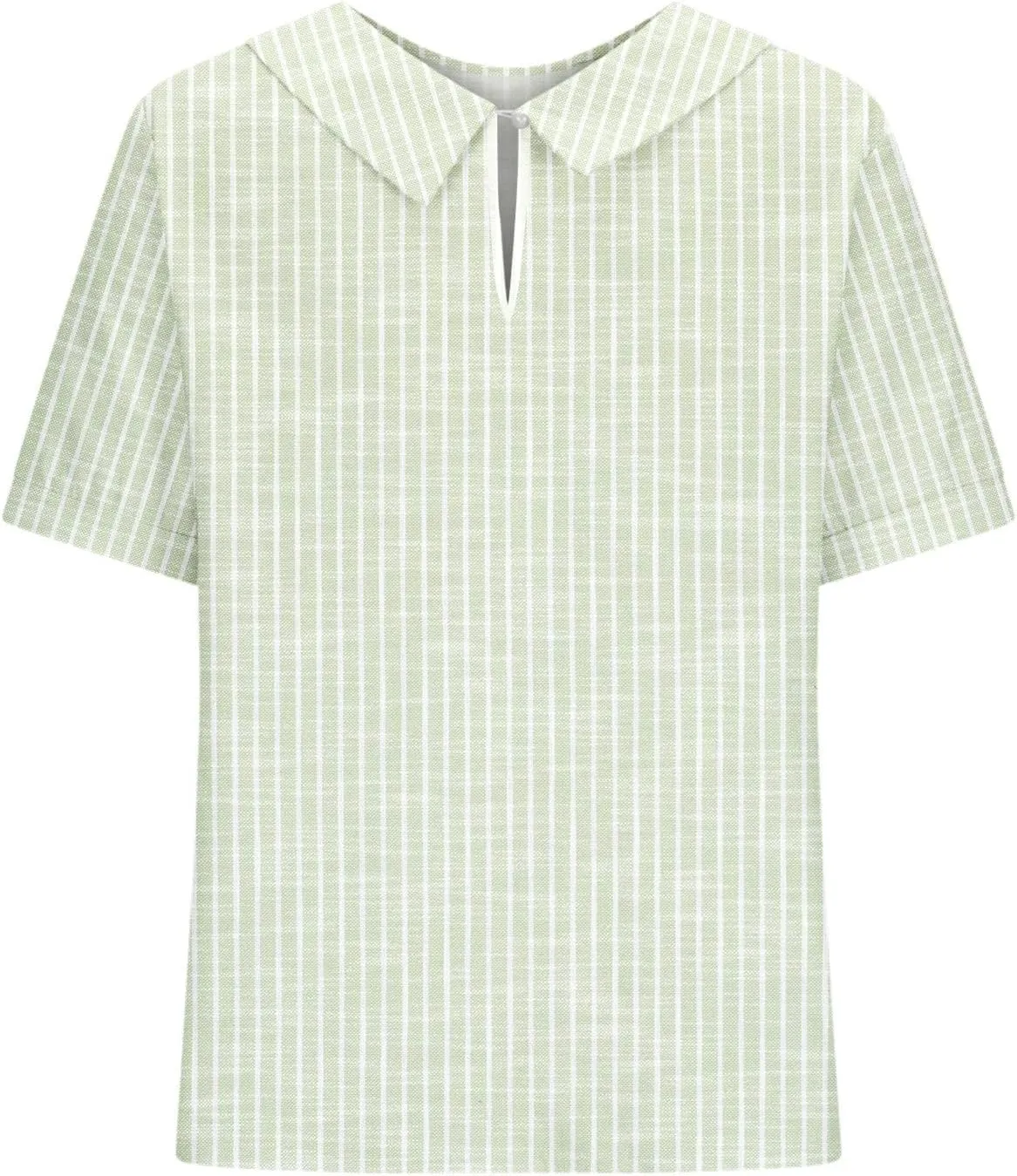 Womens Cotton Linen Short Sleeve T Shirts Casual Ruffled Trim Blouses Summer Cute Solid Tops Tunic Tee