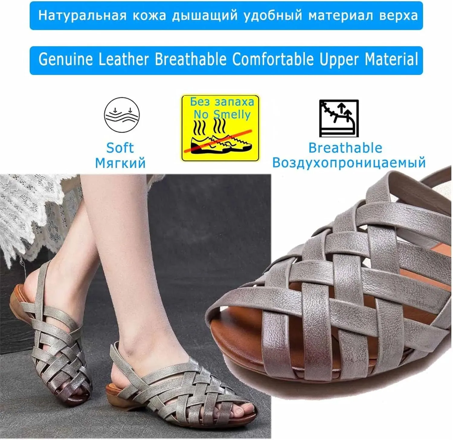 Women's Cow Suede Genuine Leather Flats - 3cm Hollow Ethnic Summer Luxury Soft Soled