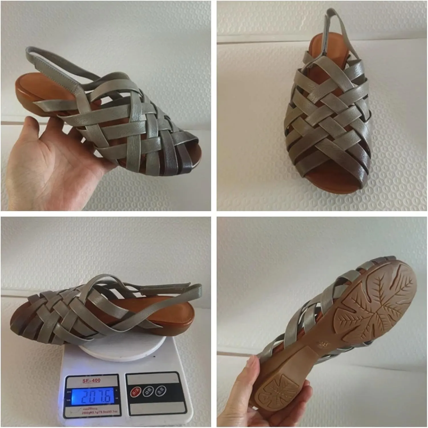 Women's Cow Suede Genuine Leather Flats - 3cm Hollow Ethnic Summer Luxury Soft Soled