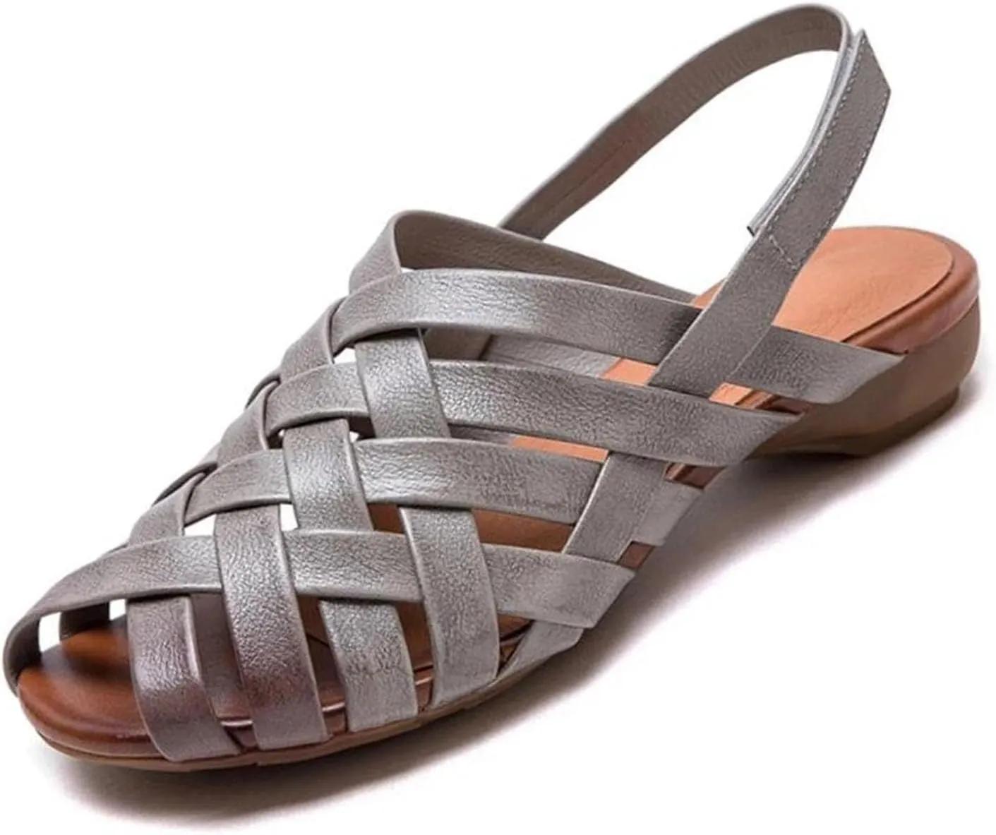 Women's Cow Suede Genuine Leather Flats - 3cm Hollow Ethnic Summer Luxury Soft Soled