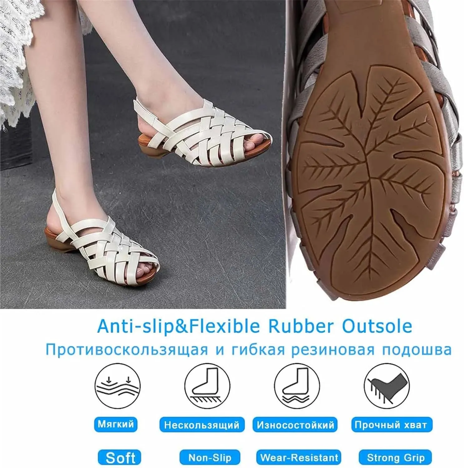 Women's Cow Suede Genuine Leather Flats - 3cm Hollow Ethnic Summer Luxury Soft Soled