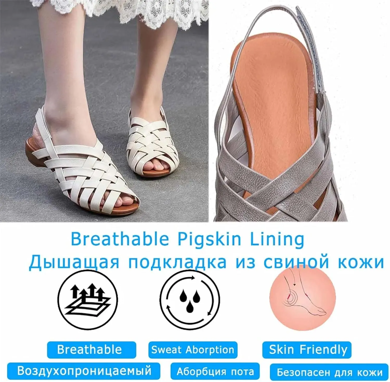 Women's Cow Suede Genuine Leather Flats - 3cm Hollow Ethnic Summer Luxury Soft Soled