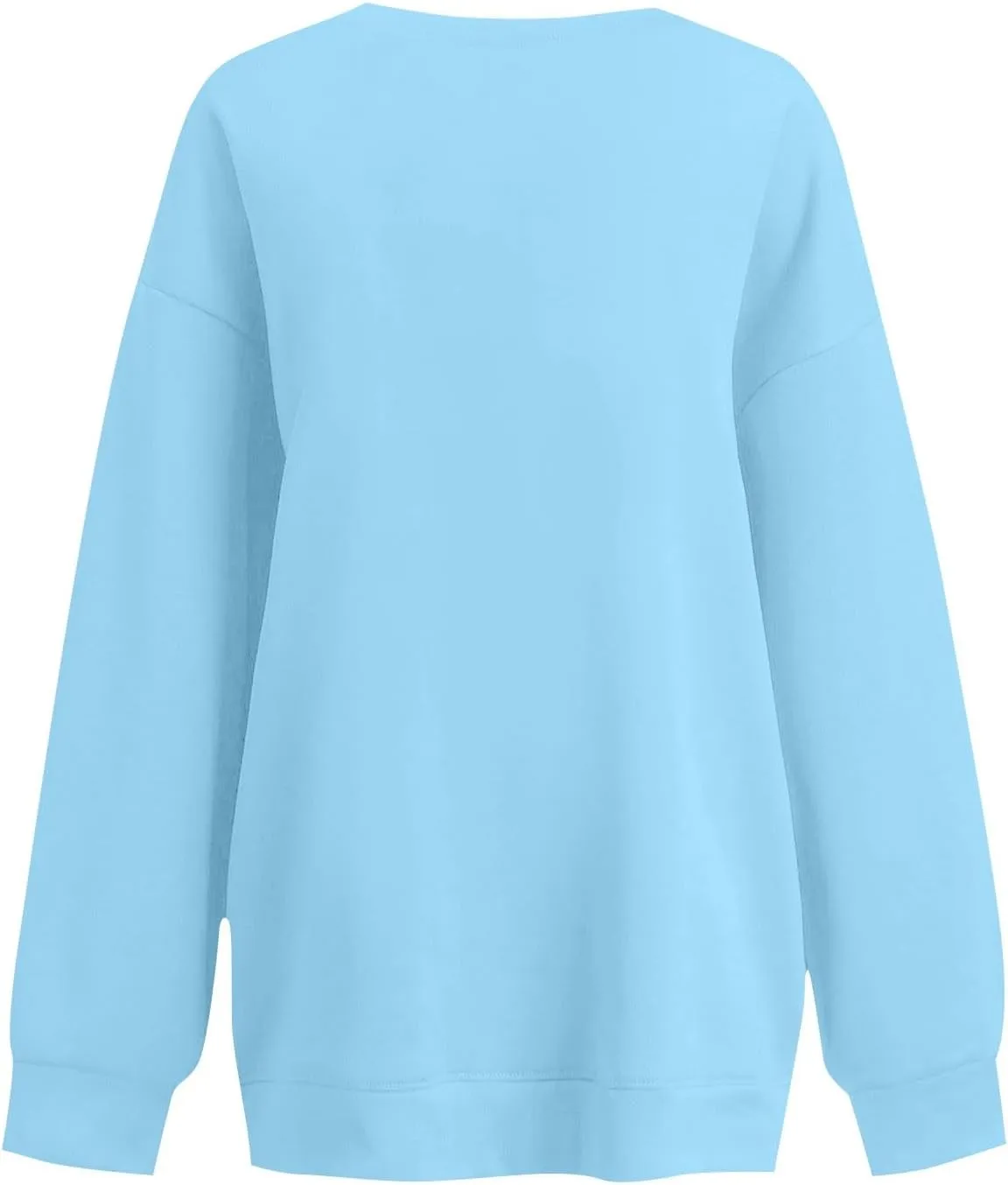 Women's Crewneck Sweatshirts 2024 Womens Fashion Long Sleeve Solid Colour Loose Fit Pullover Sweatshirt Tops
