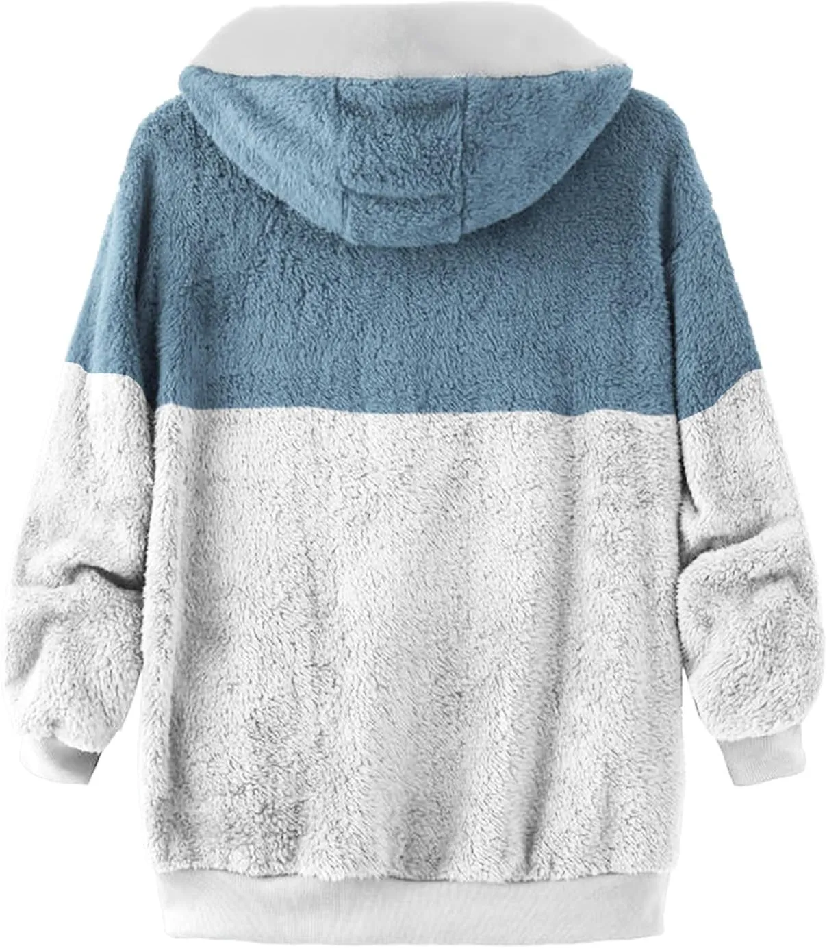 Womens Cute Bear Ear Sherpa Fleece Lined Hoodie Jackets Zip Up Sherpa Lined Warm Oversized Fluffy Coat Plush Flannel