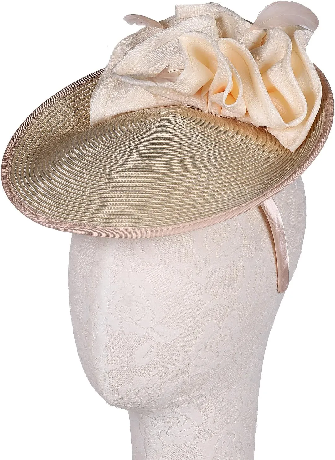 Women's Derby Hat Tea Party Fascinator Kentucky Church Hats Cocktail Wedding Pillbox Hat Headband