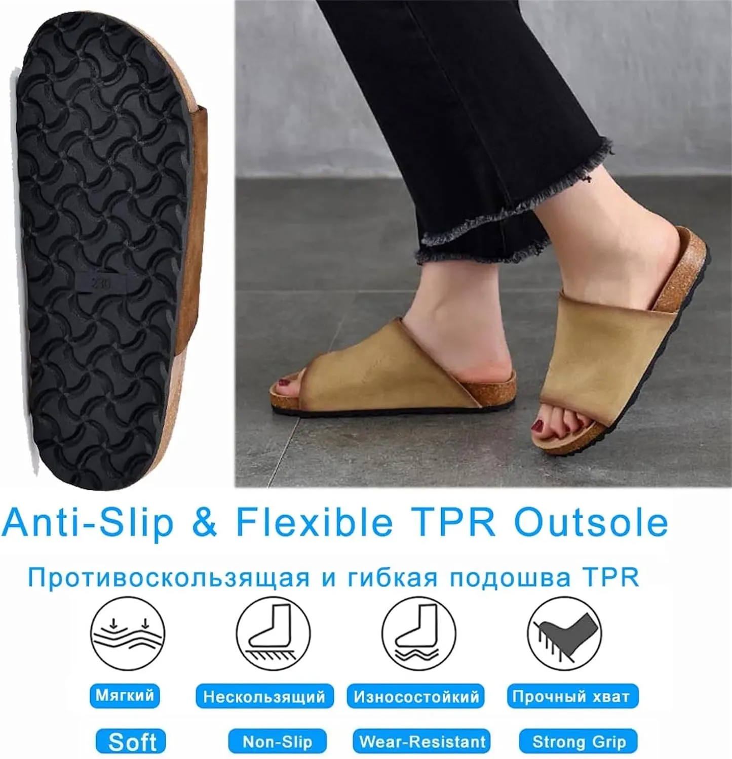 Women's Ethnic Cow Suede Flats - 2cm Peep Toe Summer Comfy