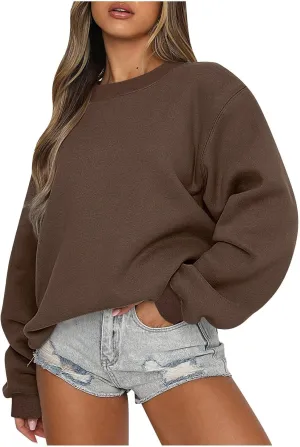 Women'S Fall Long Sleeve Solid Color Sweatshirt, Comfortable Fabric, Simple Design, Fashionable and Versatile
