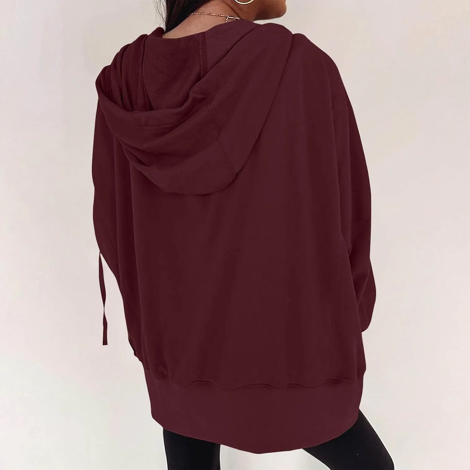 Womens Hoodies Oversized Sweatshirt Loose Casual Long Sleeve Zip Up Fall Outfits Fashion Jackets Outwear with Pockets