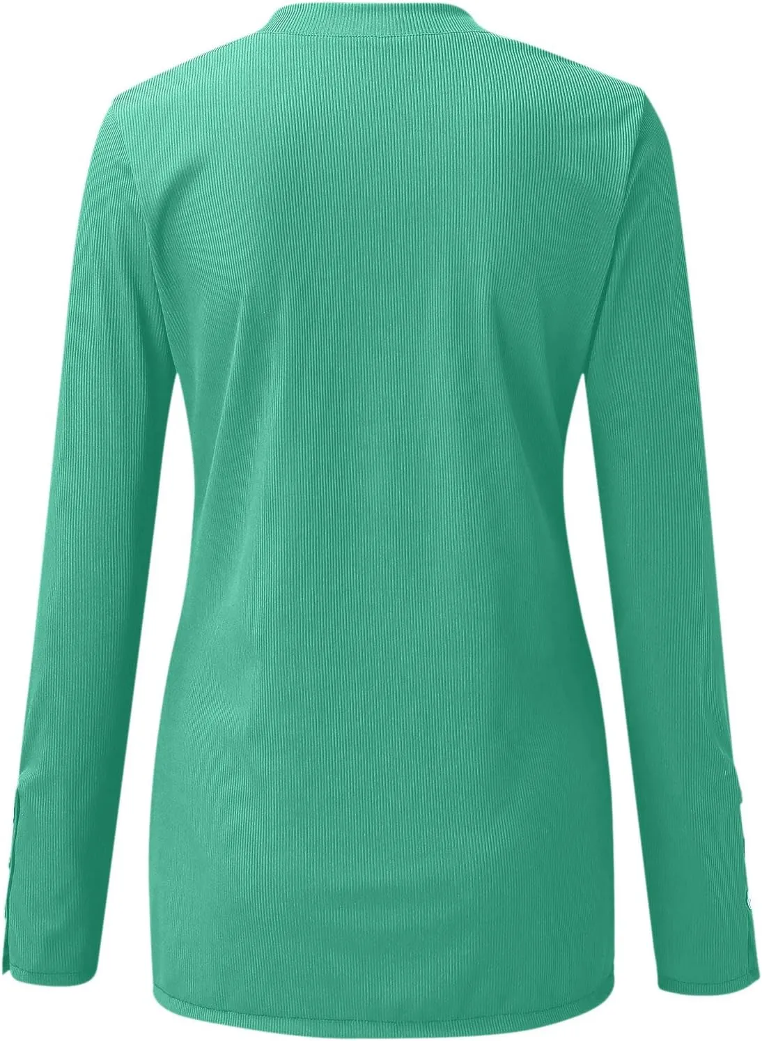 Womens Knit Sweater Fashion Solid Color Scoop Neck Button Up Slim Fit Long Sleeve Ribbed Tops Autumn Knitwear Shirts