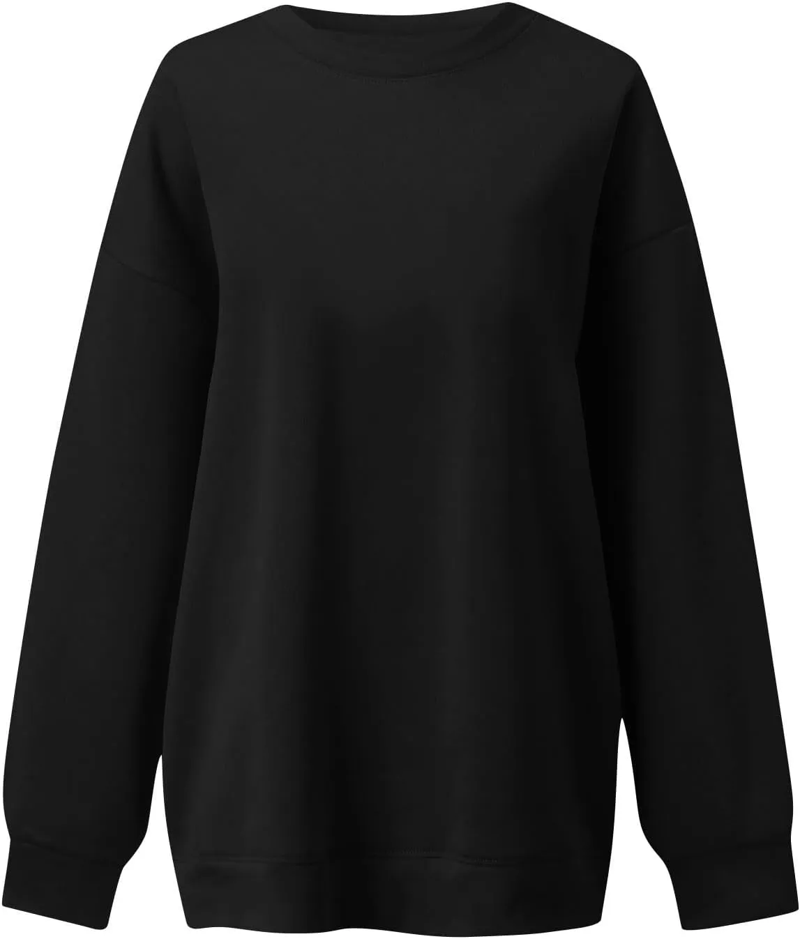 Womens Oversized Sweatshirt Fleece Pullover Comfy Crew Neck Sweatshirt Trendy Y2k Winter Outfits Preppy Clothes