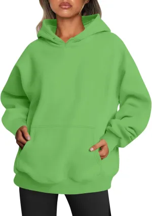 Womens Plain Hoodies Oversized Sweatshirts Pullover Fleece Sweaters With Pockets Winter Fall Outfits Y2k Clothes