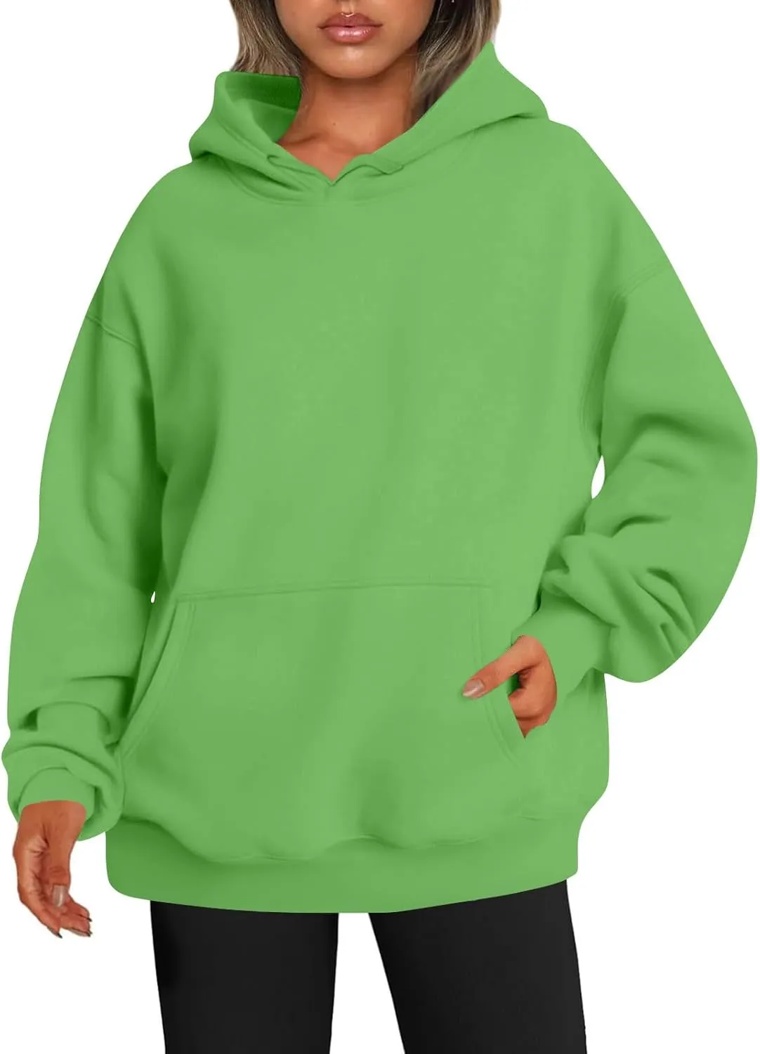 Womens Plain Hoodies Oversized Sweatshirts Pullover Fleece Sweaters With Pockets Winter Fall Outfits Y2k Clothes