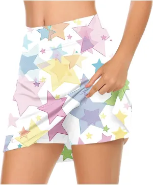 Womens Pleated High Cut 2 Piece Skirts Sets Skirts Shorts Sets for Women Workout Gym Yoga Tennis Matching Skirts