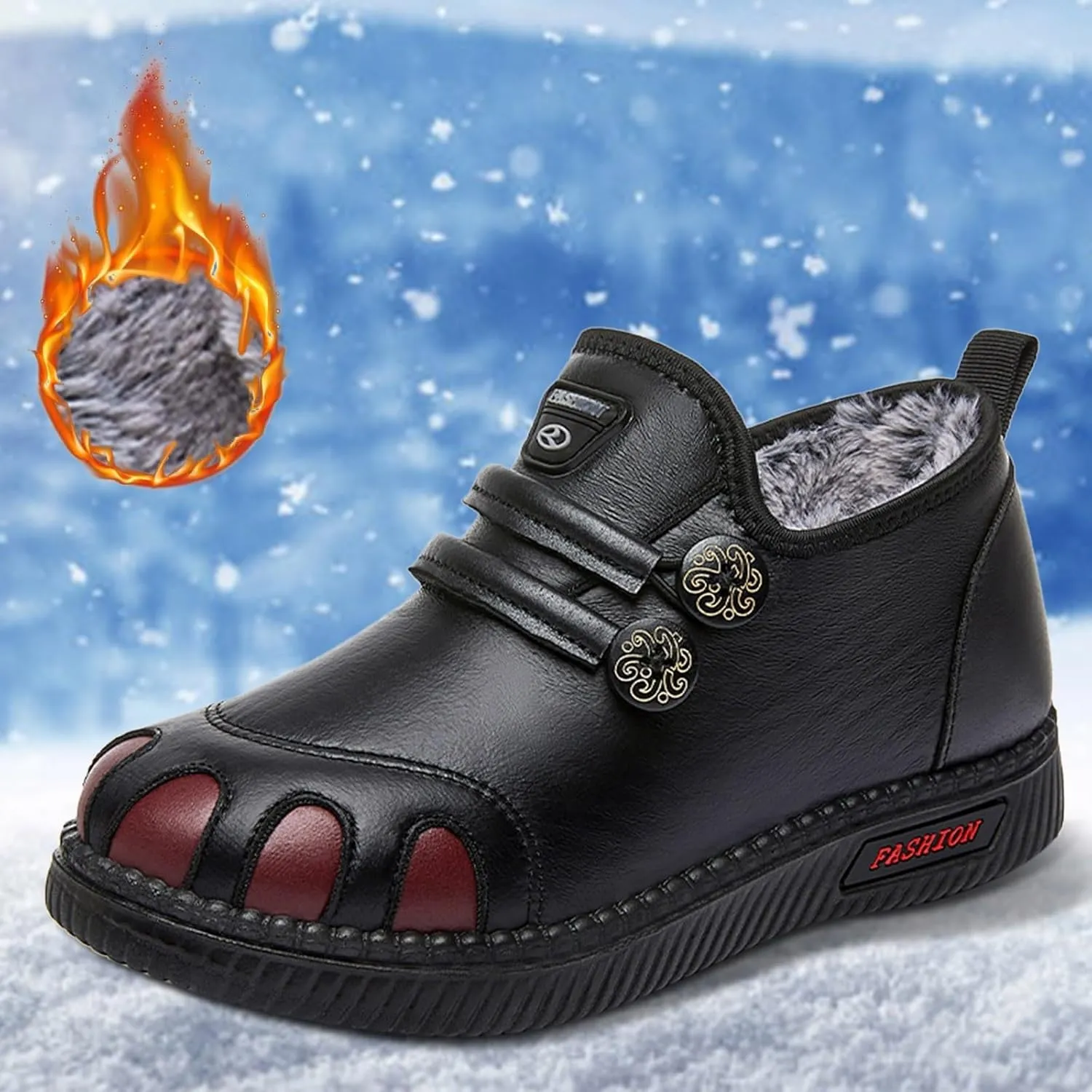 Womens Snow Boots Size 7.5 Wide Snow Booties for Women 2023 Winter Waterproof Boots Ladies Waterproof Winter Boots Botas De Trabajo Impermeables Y Antideslizantes Para Mujer